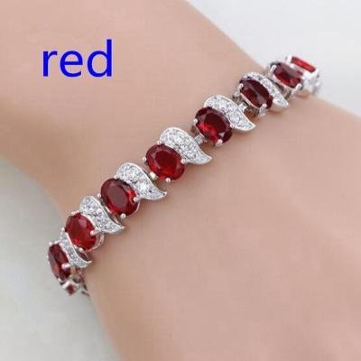 China Multi Colors Women Zircon Bracelet Crescent Shaped Red Crystal Zircon Bracelet Eco - Friendly for sale