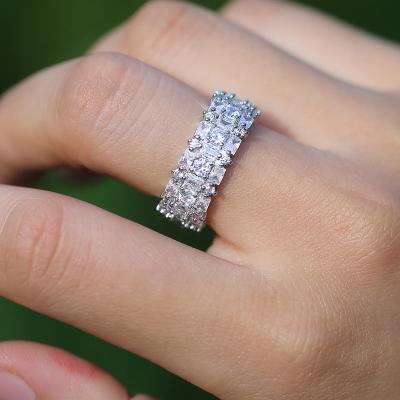 China High Quality Minimalist Diamond Ring Silver Plated Zircon Rings Classic Engagement Ring For Women for sale