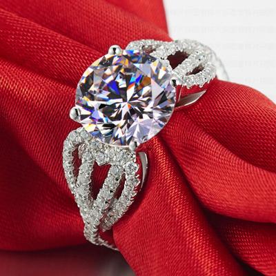 China High Quality High Quality Moissanite Engagement Ring Gold Plated Full Diamond Wedding Ring For Women for sale