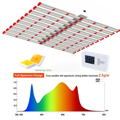 China Seed starting 800watt 600w 720w 8 bars led grow lights etl approved high efficiency dimmable led grow light factory with digital controller for sale