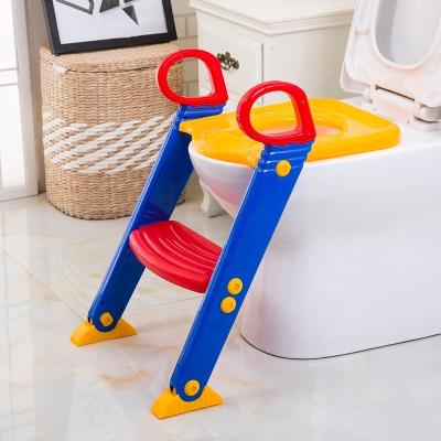 China Plastic Height Adjustable Baby Potty Toilet Trainer Seat With Step Ladder for sale