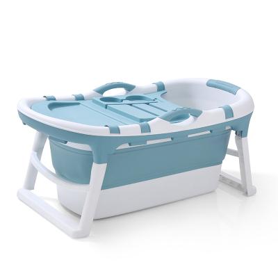 China Baby Usefully Washing Multifunctional Foldable Adult Bathtub Plastic Anti-skid Baby Children Folded Tub With Lid for sale