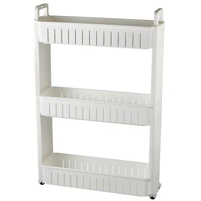 China Sustainable Plastic Organization Portable 3-Layers Rack For Kitchen Bathroom Living Room for sale