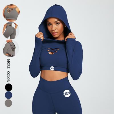 China Women's Workout Clothes Two-Piece Three Piece Drop Ship Sportswear Anti-Static Workout Fitness Clothing for sale