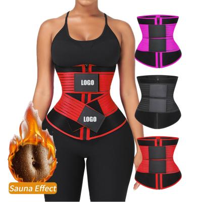 China Antibacterial Custom Logo Waist Trainer Neoprene Waist Trainer Antibacterial Double Compression Belt Waist Trainer Corsets Waist Trainer for sale