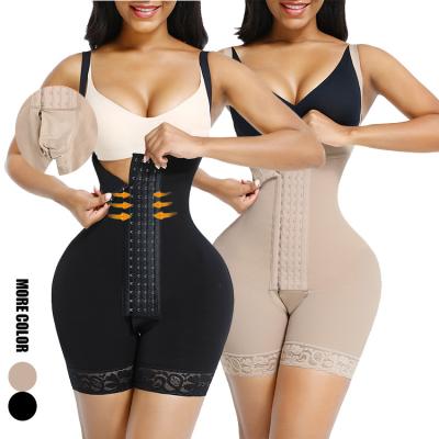 China New Pattern Shapewear Antibacterial Jumpsuit Hooks Tummy Control Plus Size Women Seamless Body Shaper for sale