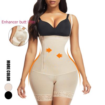 China Customs Antibacterial Slimming Control Jumpsuit Underbust Bodyshaper Thigh Zipper Body Shaper Tummy Shapewear Full for sale