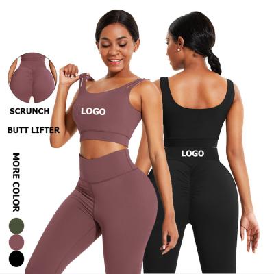 China Breathable Drop Ship 2 Piece Yoga Sets Seamless High Waist Leggings Sportswear Gym Yoga Set for sale