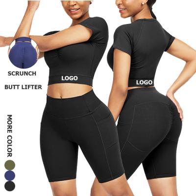 China Custom Logo Sports Bra And Yoga Anti-Static Pants Sportswear Set 2 Piece Yoga Sets Fitness Women for sale