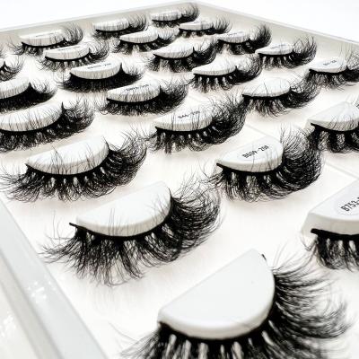 China Factory wholesale 20MM imitated thick mink eyelashes European and American eyelash thick messy Russian curly fried false eyelashes for sale