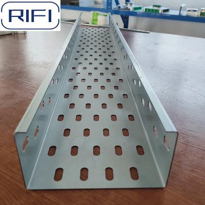 China Outdoor Steel 300mm Hot-dipped Galvanized Rustproof Slotted Cable Tray Coated With Complete Groove Type Specifications for sale