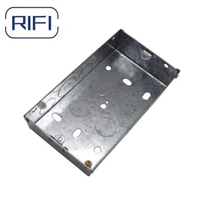 China GI Metal Conduit Cable Switch Boxes With Galvanized Finish 2 Gang 3x6 35mm Deep for sale