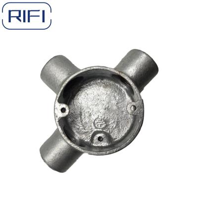 China 20mm,25mm RIFI Malleable Iron Circular Boxes HDG Tee Box 3 Way for sale