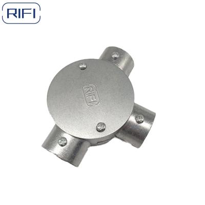 China RIFI Emt Aluminum Junction Circular Box  Set Screw Type 1 Way 2 Way 3 Way 4 Way for sale