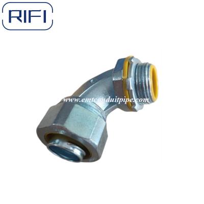 China 3/8  To 4 Inch Zinc Die Cast 90 Degree Angle Squeeze Connectors Clamp Type Fex To Box  Conduit Fittings for sale