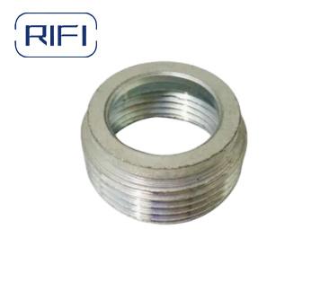 China Rigid Pipe Fittings Sliver Color 1/2'' Steel With Zinc Coating Reducing Bushing Nipple Bushing for sale