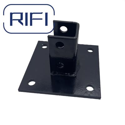 China Steel 4 Holes Square Mount 1-5/8”Single Strut Channel Post Base With Powder Coated for sale