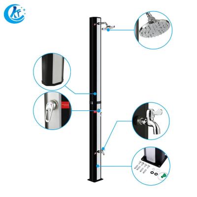 China PVC+ABS with popular black chrome color stainless steel garden pool sunny solar outdoor shower for swimming pool and garden for sale