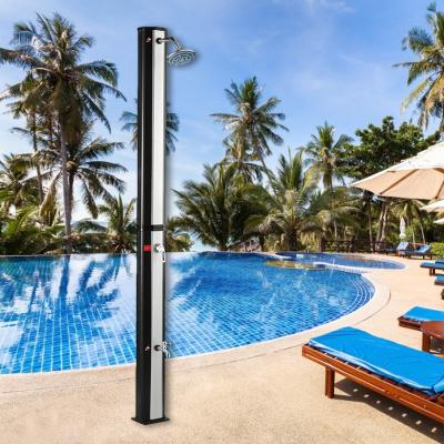 China PVC+ABS With Chrome Popular Garden Outdoor Shower Stainless Steel Outdoor Aluminum Outside Solar Shower for sale