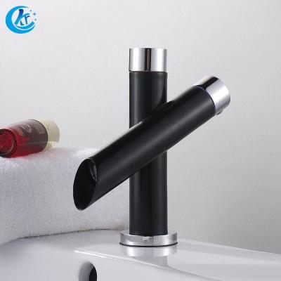 China Modern Style Black Bathroom Faucets KR-1058B Single Handle Tube Handle Basin Faucet for sale