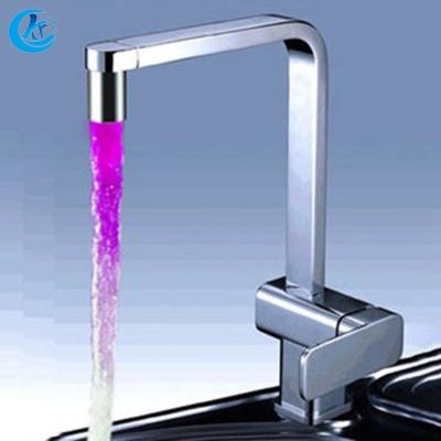 China Electric Faucets Single Lever Deck Mounted Kitchen Brass Faucet Led Light Kitchen Faucet for sale