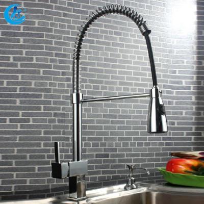 China Electric Faucets High quality kitchen mixer taps pull out brass spring kitchen faucet with swivel spout for sale