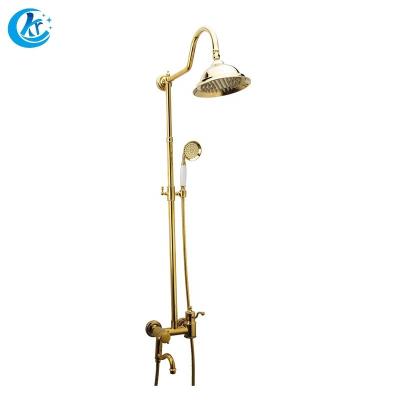 China With Sliding Bar Customized Brass Two Hole Single Handle Bathroom Shower Set Wall Mounted for sale