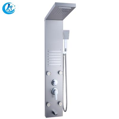 China With Slide Bar Stainless Steel Shower Column Set Waterfall Shower Panel With Faucet for sale