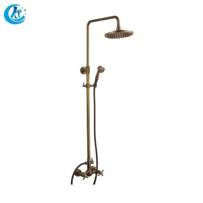 China With Sliding Bar Bathroom Manufacturers Gold Color Brass European Style Shower Set for sale