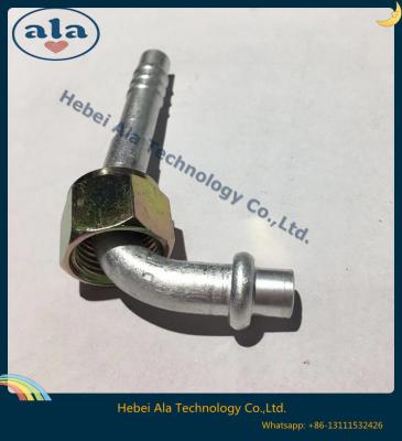 China #6 #8 #10 #12 Al joint with iron cap 90 Degree Female O-Ring fitting O-Ring Female Thread 90 degree Hose connector for sale