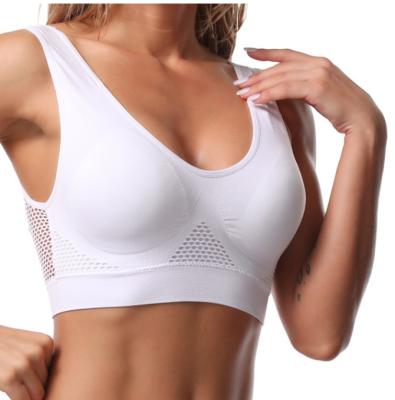 China Women's Plus Size Sports Bra Yoga Sports Underwear Cavity Mesh Plus Large Size Sports Bra Vest for sale