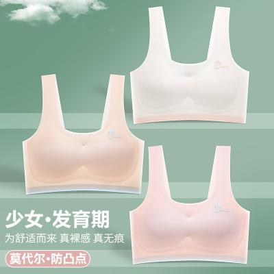 China Breathable Seamless Bra Vest For Girls New Design Girls Slim Comfortable Underwear Invest Princess Style Spandex Modal Fabric for sale