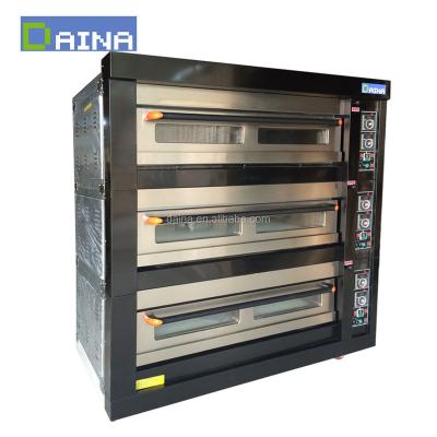 China Snack Factory Bread Oven , Bakery Used Gas / Electric Deck Oven , 3 Deck Bakery Oven for sale