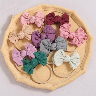 China 2022 Friendly Material Factory Sell Nylon Soft Material Jacquard Baby Headband And Bows Boho Baby Headband for sale