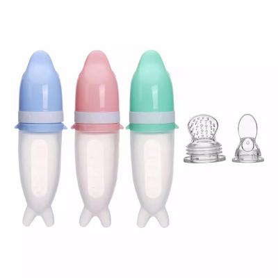 China 2021 Hot Sale BPA Free Soft Bebe Silicone Baby Feeder Spoon Baby Bottle for sale