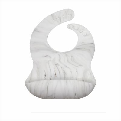 China Wholesale BPA Free Baby Boy and Girls Food Grade Adjustable Baby Customized Silicone Reusable Marble Bib for sale