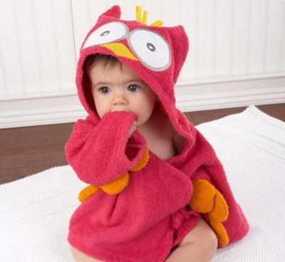 China New Korean Hot Selling Bathrobe QUICK DRY Terry Cotton Baby Bathrobe Soft Cute Animal Toddler Style Baby Bathrobe for sale