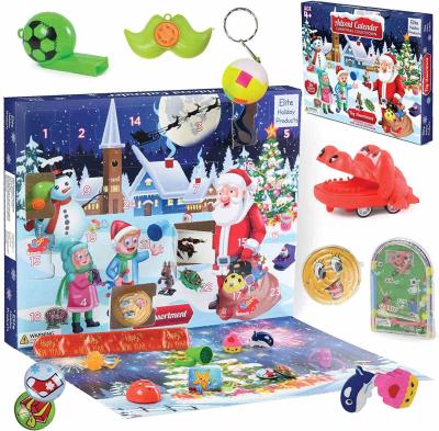 China Plastic Advent Calendars For Kids Christmas Countdown Toy Calendars Xmas Novelty Toy Assortment Set for sale