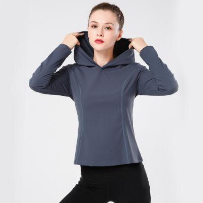 China Women's Loose Hoodie Women's Running Coat Yoga Sports High Quality Breathable Long Sleeve Hooded Yoga Clothes for sale