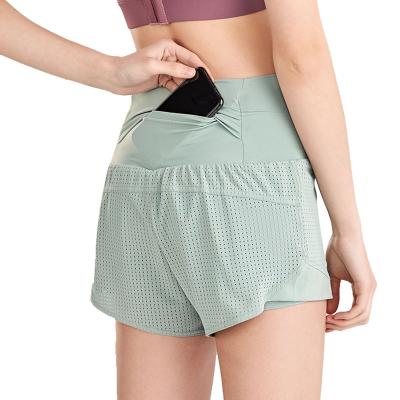 China Anti-Wrinkle Mesh Comfort Fitness Active Running Sports Exercise Ladies Workout Shorts for sale