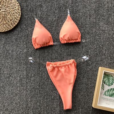 China Breathable Women Strappy Triangle Bikini Sets Female Brazilian Thong Bikini Padded Brazilian Bikini for sale