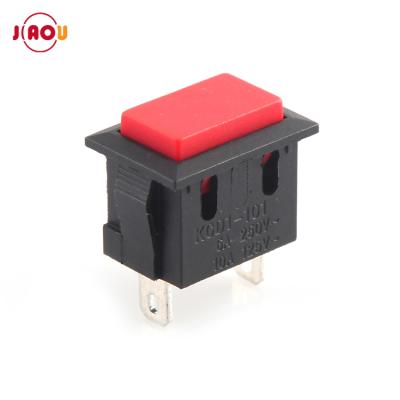 China (TOP)-OFF JIAOU KCD1-102 2 pins (TOP)-OFF Push Button Switch DPDT 21*15 Momentary Type Plastic Rocker Switch for sale