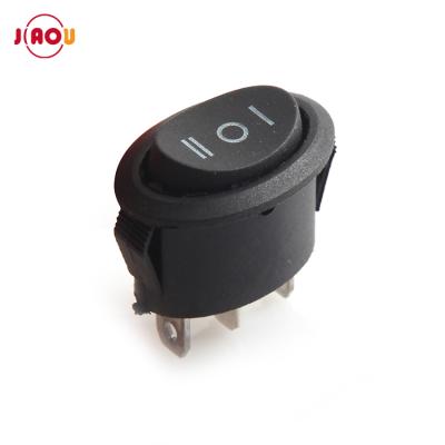 China JIAOU 3 Position 3 Pin Mini Oval Rocker Switch ON-OFF Black Ellipse Rocker Rocker Switch ON-OFF for sale