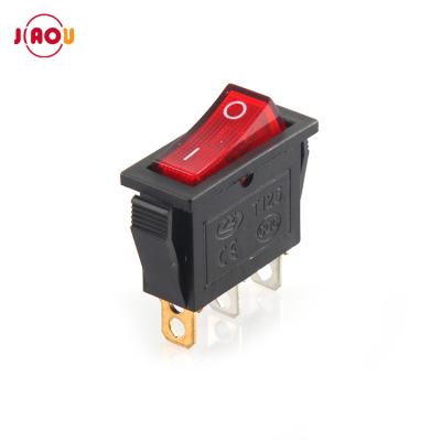 China JIAOU KCD3-102N 3PIN 2 SPST Position ON-OFF Rocker Switch Illuminate Mini Electronic Switch for sale