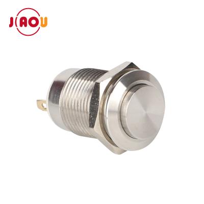 China Metal Supplier JIAOU China Material Waterproof 12mm 2 Pin Momentary Metal Button Switch for sale