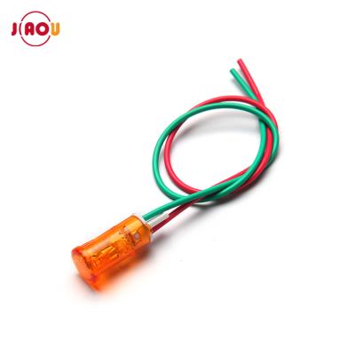 China JIAOU 10mm Plastic Indicator Pilot Light /Signal Lamp MDX-11A 12v 24v 220v With Leads for sale