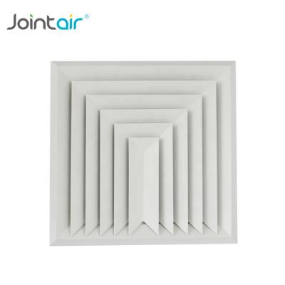 China HVAC Long Service Life Bevel Face Square Flow Aluminum Three Way Ceiling Air Conditioning Directional Diffuser for sale