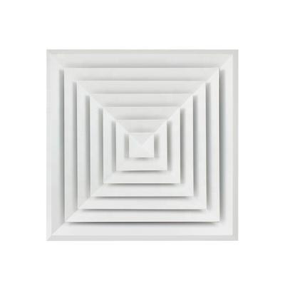 China Long Lifespan HVAC EDGE CEILING SQUARE 4 WAY DIFFUSER ALUMINUM BEVELED VENT INSCRIPTION TO NECK ADAPTER for sale