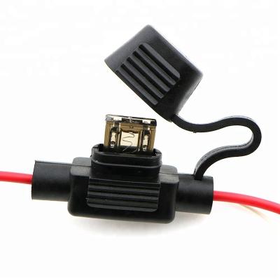 China Electronic Inline Automotive Fuse Holder Crimp Terminal 3pin Wire Harness for sale