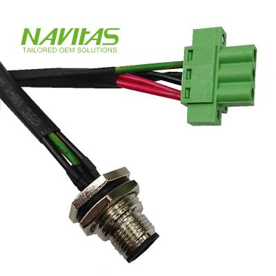 China OEM M12 Waterproof Circular Automotive Electronic 5 Amp Cable Assembly for sale